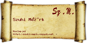 Szuhi Márk névjegykártya